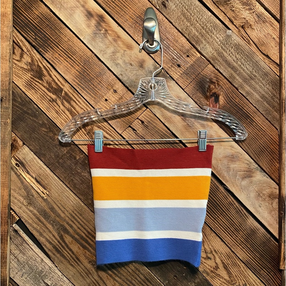 Multi-Color Ribbed Tube Top - Picture 2 of 2